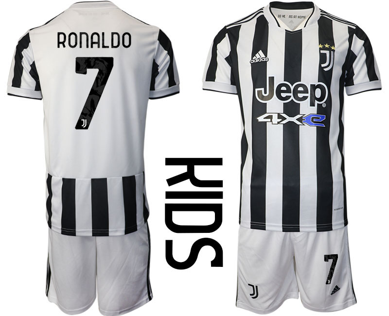 Youth 2021-2022 Club Juventus home white #7 Adidas Soccer Jersey